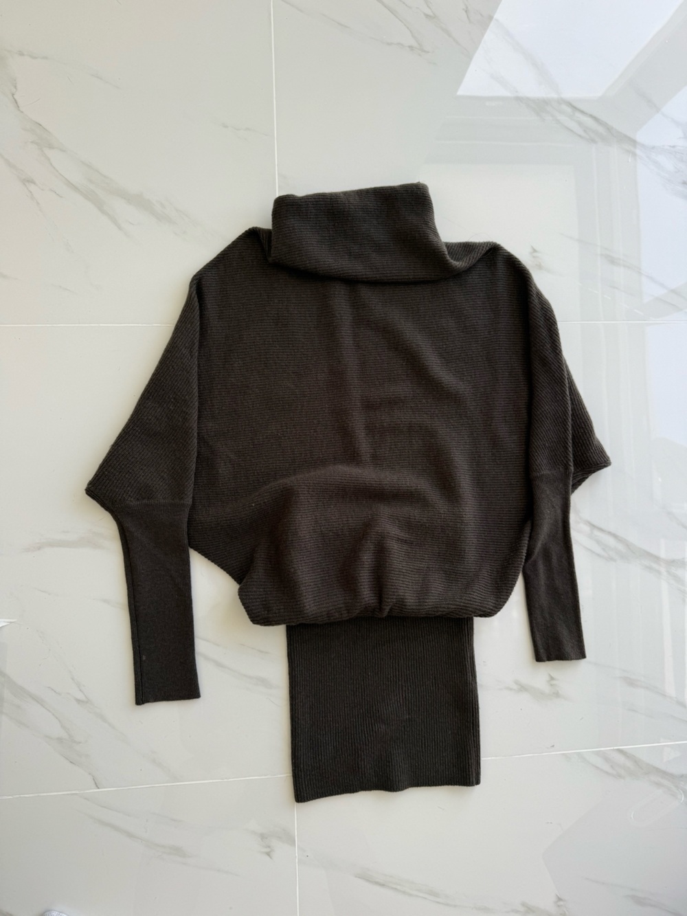 Allsaints mini sweater turtleneck dress in Khaki, small - Picture 2 of 4